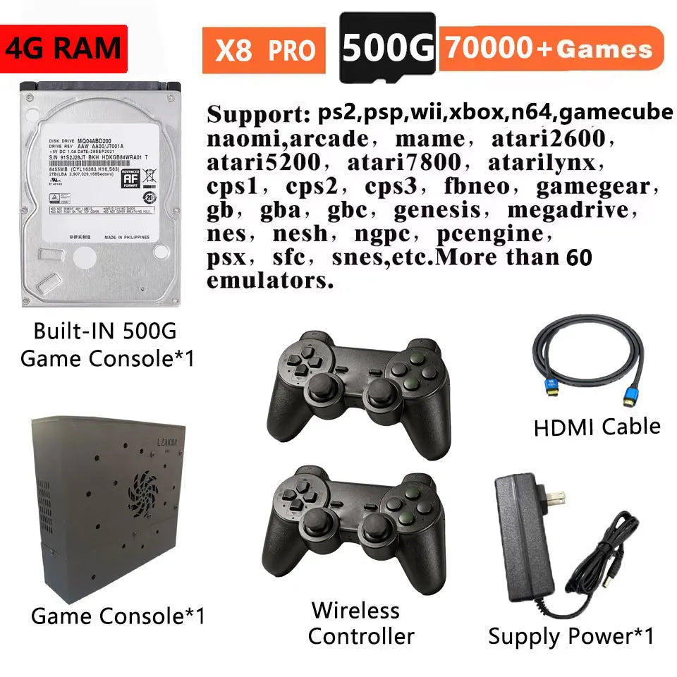 Retro Gaming Device X8 With 70,000 Games And 60 Emulators
