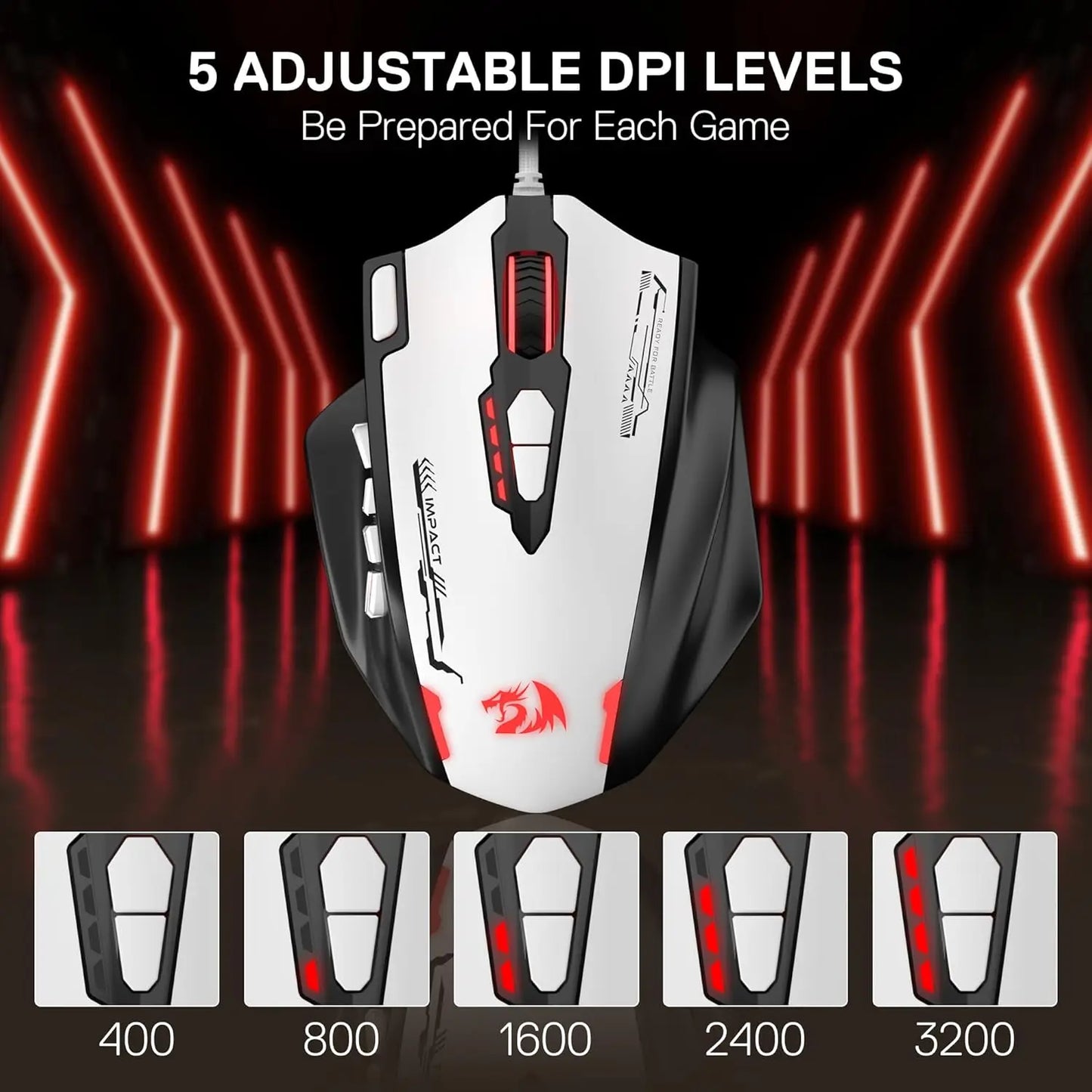 Redragon M908 Impact RGB MMO Gaming Mouse With 24000 DPI