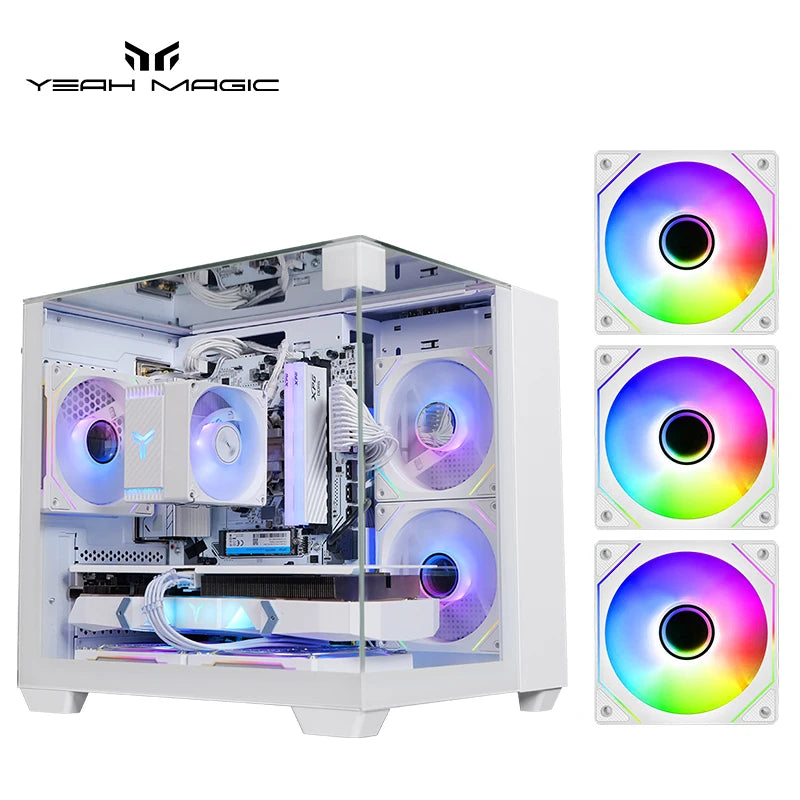 Yeah Magic CUBE PC Case 3-Panel Tempered Glass Panoramic View