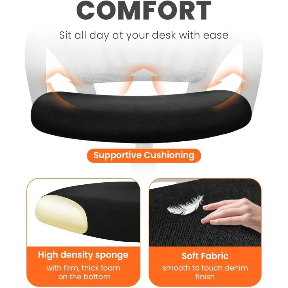 Mesh Gaming Chair With Lumbar Support And Adjustable Height