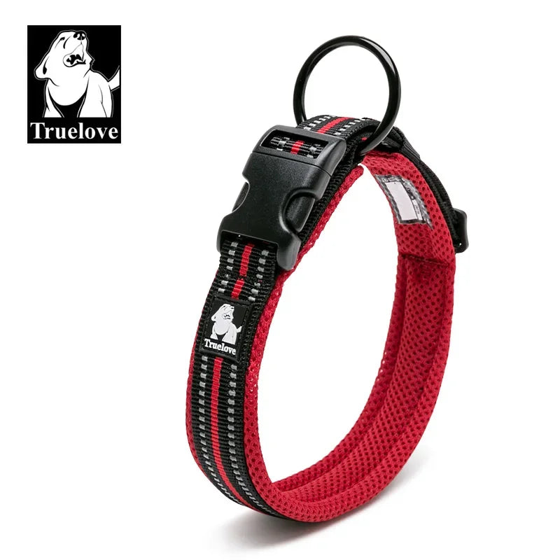 TrueLove Nylon Adjustable Dog Collar Padded Reflective Training