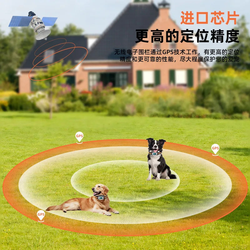 GPS Wireless Dog Fence System With Rechargeable Containment Collar