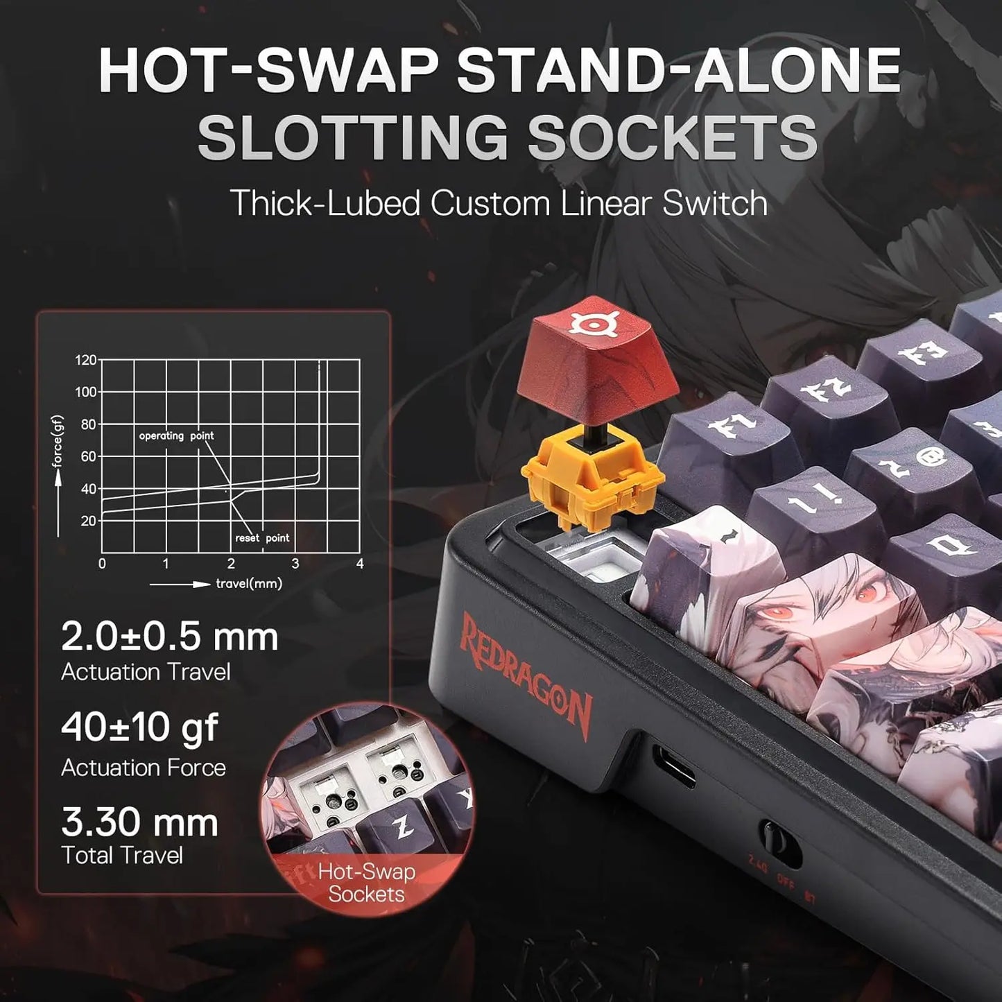 Redragon K719 Pro Wireless Gasket Keyboard With 95 Keys TFT Display