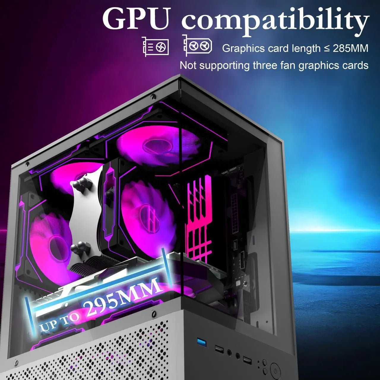 Mid Tower PC Case With 3 ARGB Fans And TemperedGlass