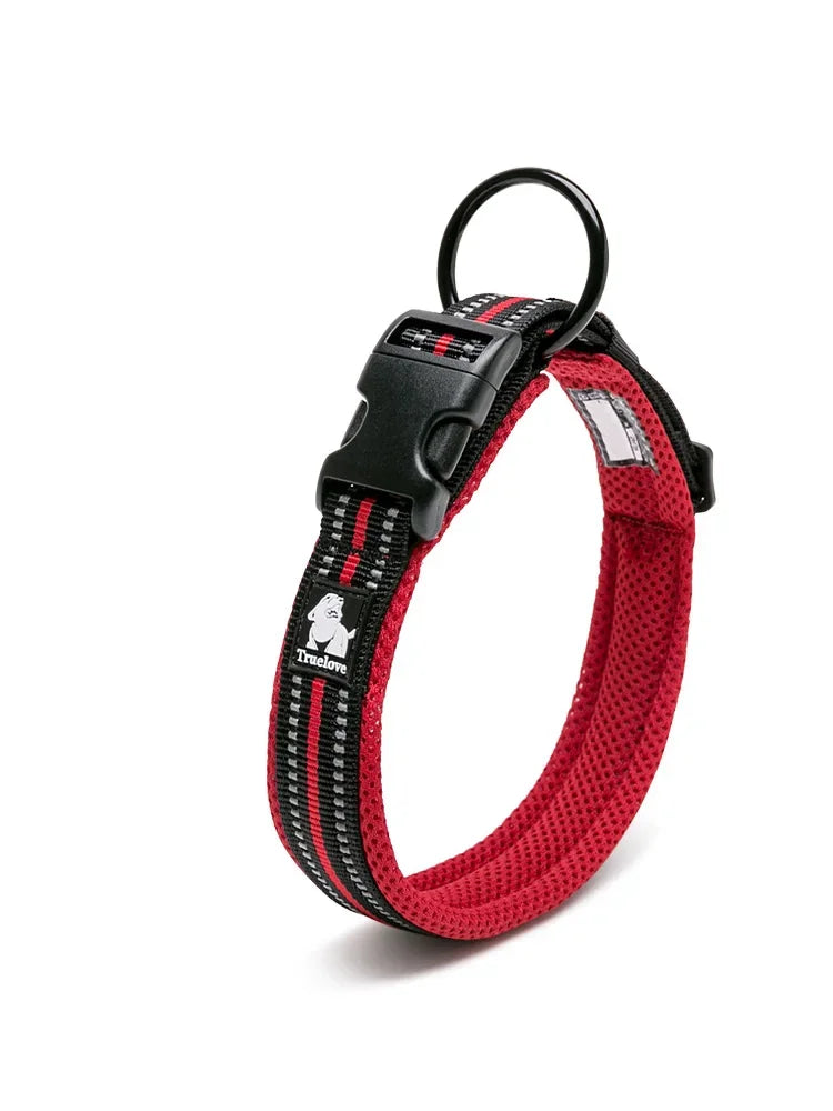 TrueLove Nylon Adjustable Dog Collar Padded Reflective Training