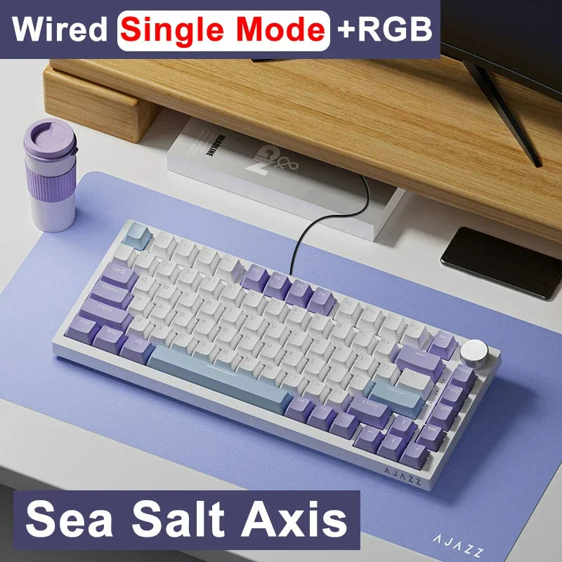 Ajazz AK820 Wired Mechanical Keyboard 82-Key Gaming Hot-Swappable Esports