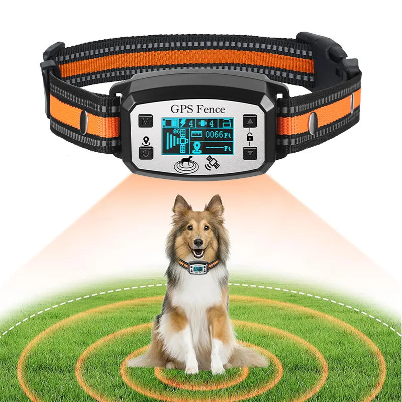 GPS Wireless Dog Fence System With Rechargeable Containment Collar