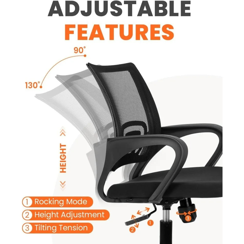 Mesh Gaming Chair With Lumbar Support And Adjustable Height