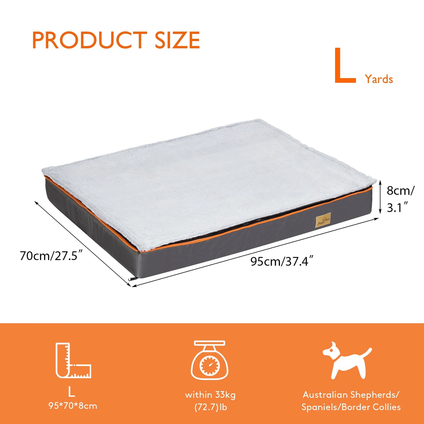 Dog Pet Bed  Large Padded Orthopedic Dog Bed Foam Cushion Pets Pillow Bed with Washable Cover