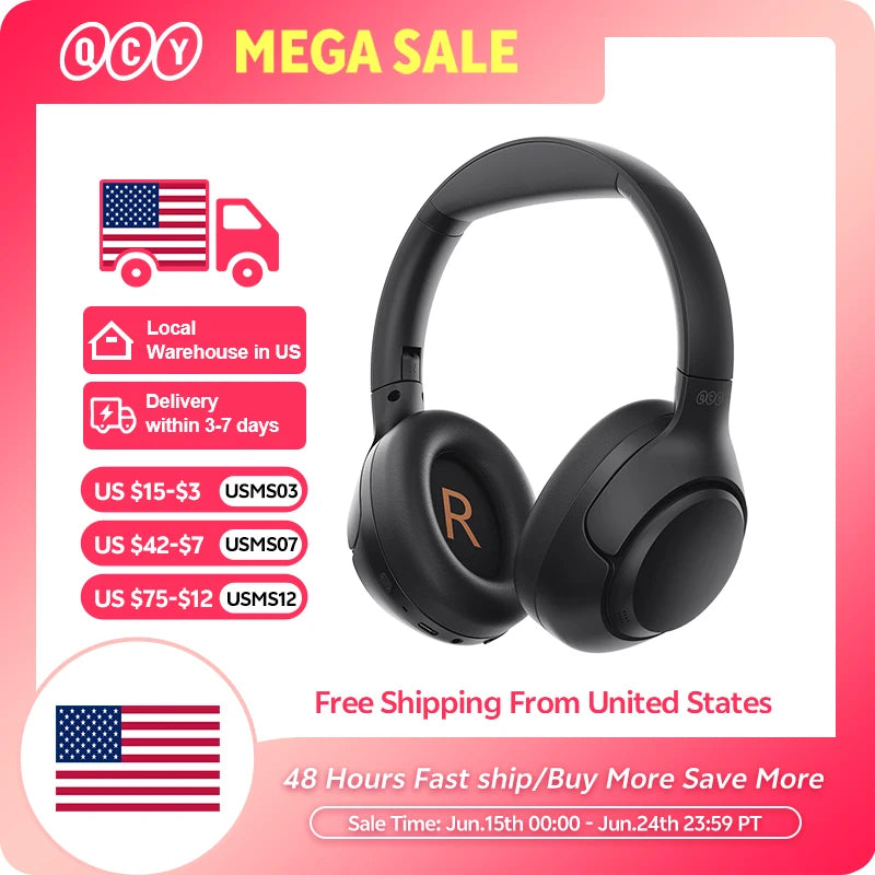 QC H3 ANC Wireless Headphones Bluetooth 5.4 HiRes Audio Over Ear