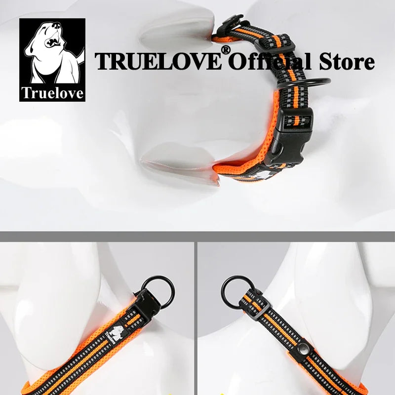 TrueLove Nylon Adjustable Dog Collar Padded Reflective Training