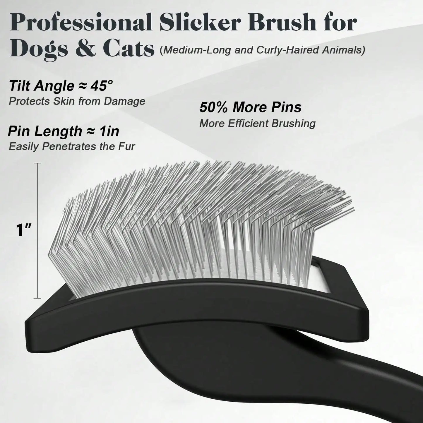 2PCS Slicker Brush For Dogs & Pet Comb,Professional Dog Grooming Brush (Goldendoodles,Poodles,Labradoodles) With Extra Long Pins To Effectively Remove Tangles, Knots And Mats