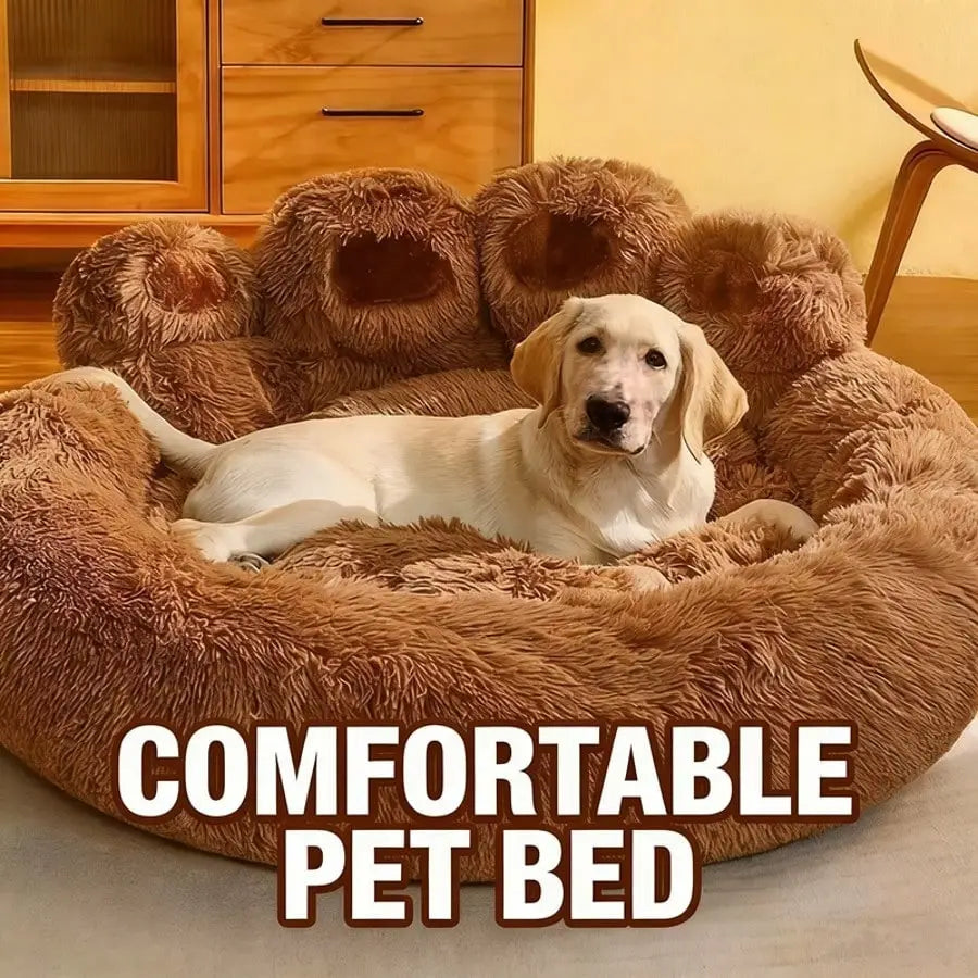 Pet Bed Pet Sofa Soft And Comfortable Bear Paw Pet Bed, Sleep Solution For Dogs And Cats. Comfortable Donut Dog Bed Luxurious Dog And Cat Pad Bed, Bring Cozy Warmth To Cats In Winter. Cute Home Decoration Comfortable For Indo