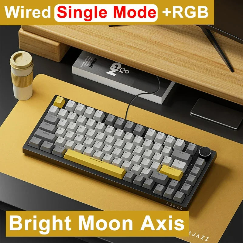 Ajazz AK820 Wired Mechanical Keyboard 82-Key Gaming Hot-Swappable Esports