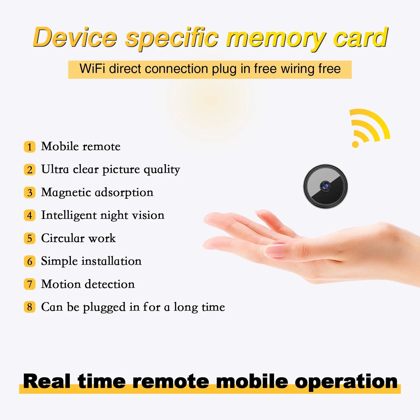 C6 Smart Color Night Vision Wireless Camera, Home HD Monitor, Human Detection Auto Light On, Two-Way Audio WiFi Camera with Phone Remote