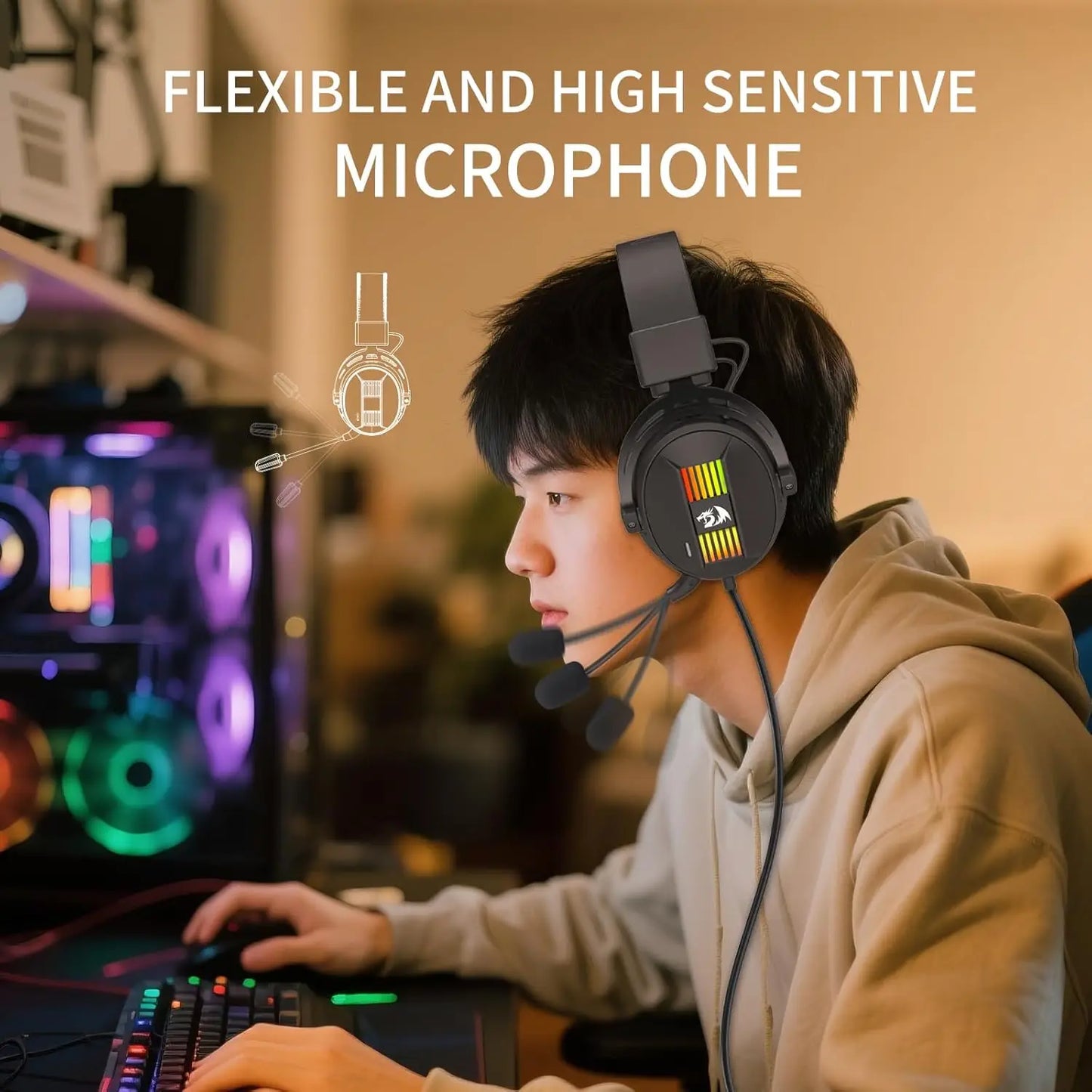 Redragon H375 Wired Gaming Headset With 7.1 Surround Sound USB