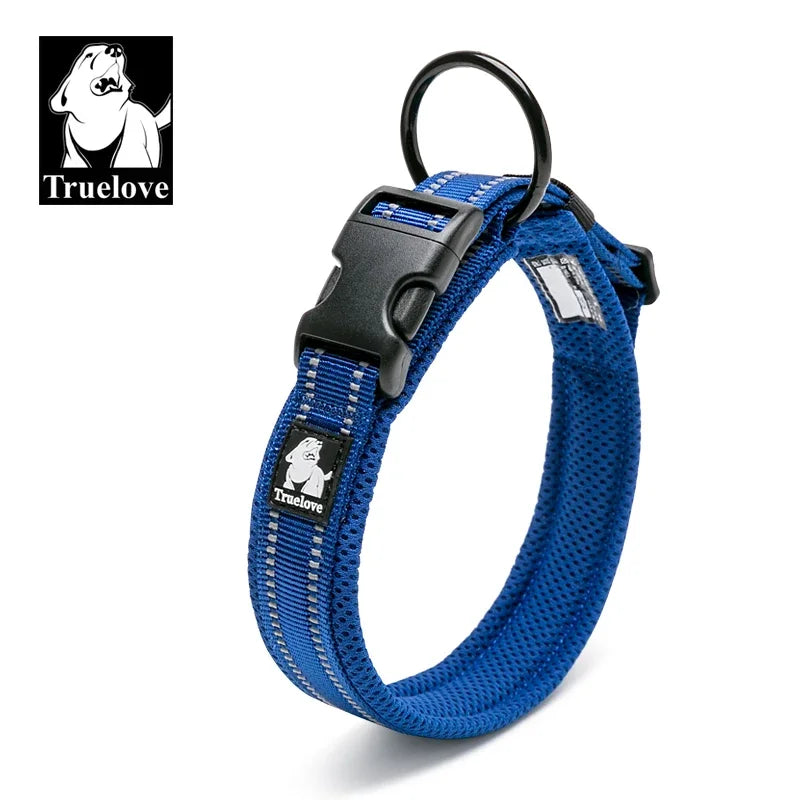 TrueLove Nylon Adjustable Dog Collar Padded Reflective Training
