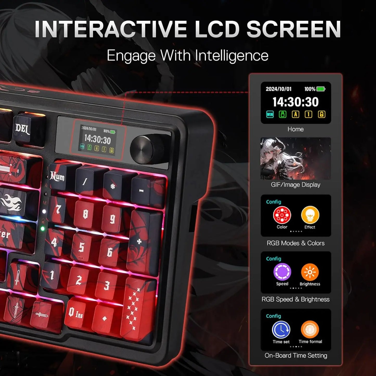 Redragon K719 Pro Wireless Gasket Keyboard With 95 Keys TFT Display