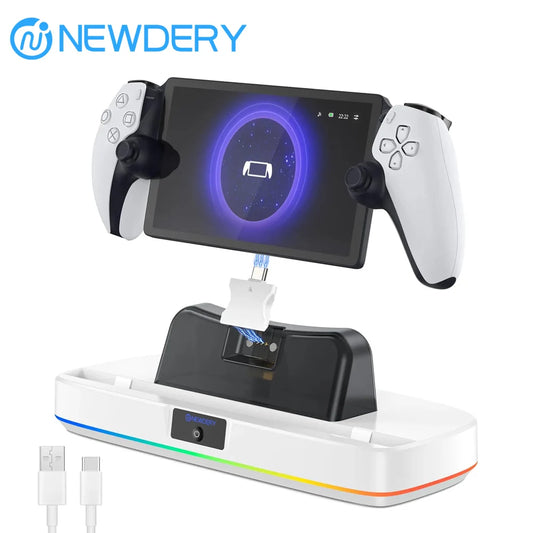 NEWDERY PS Portal Charger Dock With Magnetic Connector RGB Light