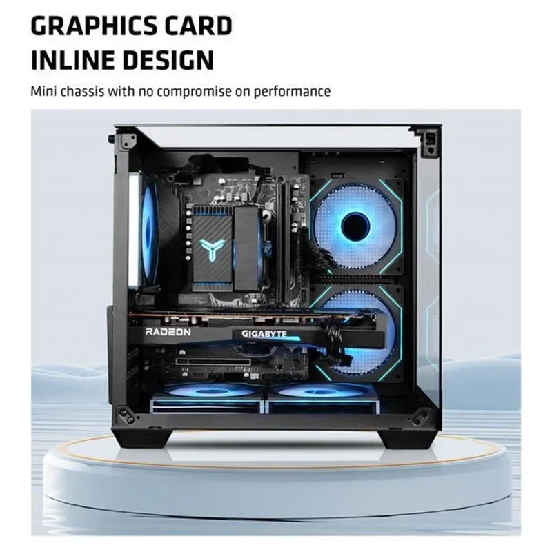 Yeah Magic CUBE PC Case 3-Panel Tempered Glass Panoramic View