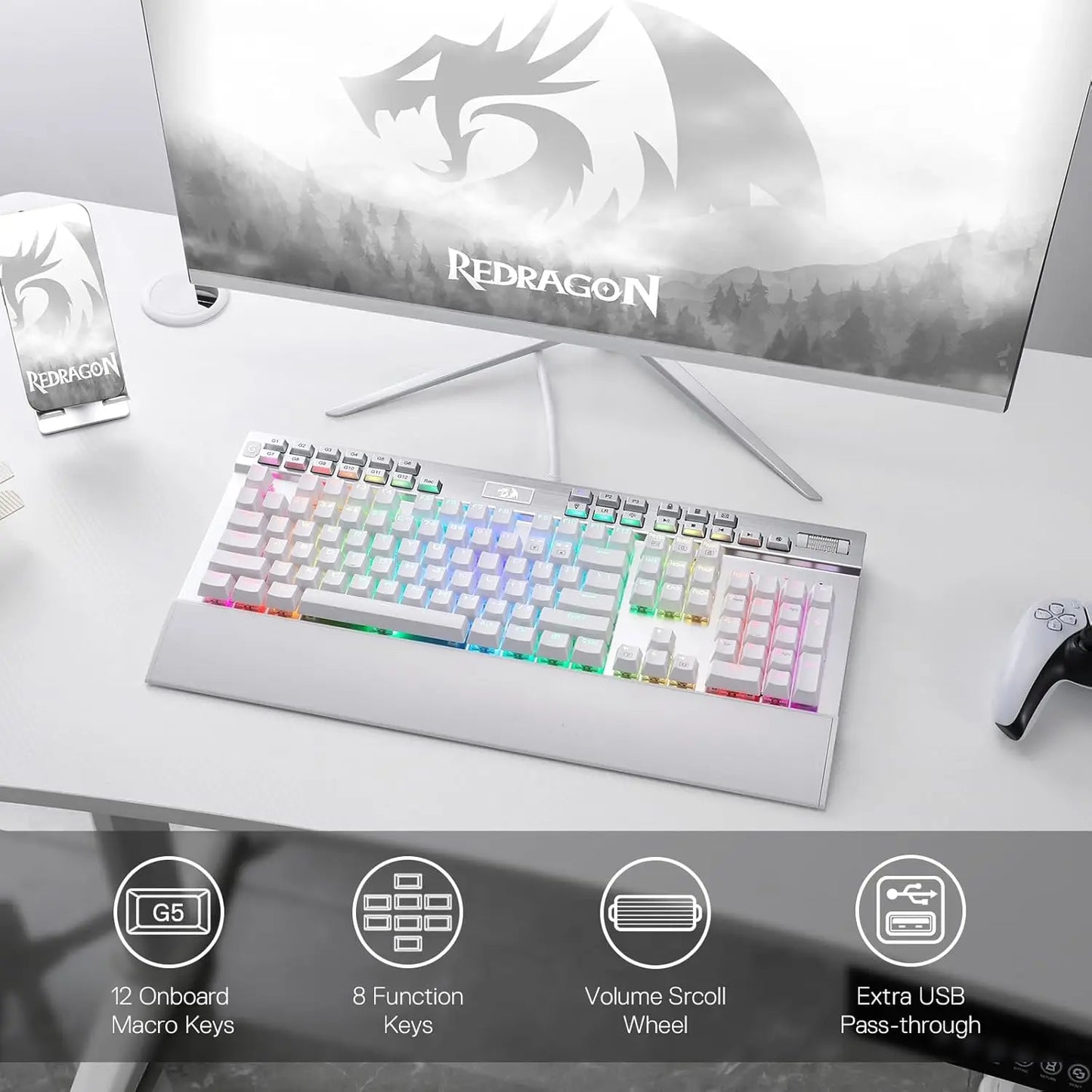 Redragon K550 RGB Mechanical Keyboard With Wrist Rest